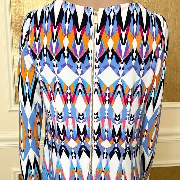 Vince Camuto colorful graphic pattern midi dress 8 - Picture 8 of 14